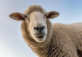 detailopname van schapen op zoek Bij camera foto