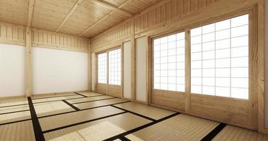 lege yoga kamer interieur met tatami mat floor.3d rendering foto