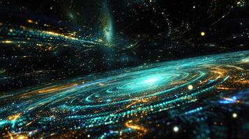 een 3d holografische kaart van een ver weg heelal markeren sleutel Kenmerken zo net zo s filamenten en supers foto