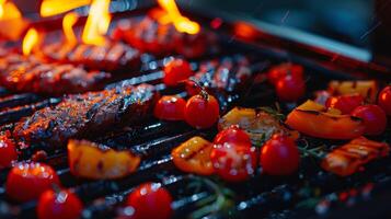 een schot van de grills anti-aanbak oppervlakte perfect voor grillen groenten of delicaat voedingsmiddelen foto