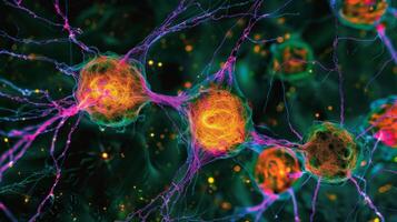 3d wederopbouw van meerdere microglia cellen in de centraal nerveus systeem markeren hun wijd verspreid aanwezigheid en belang foto