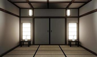 mock-up interieur zen-stijl. 3D-rendering foto