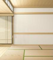 tropische stijl kamer interieur, lege kamer japan stijl. 3D-rendering foto