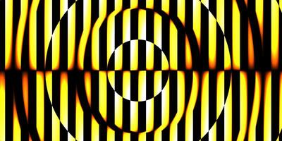 geel zwart gestreept cirkels spotlight glas kunst textuur. projector lens achtergrond creatief. zoeklicht scherm optisch. lamp gloed gloed. fresnel lens patroon. foto