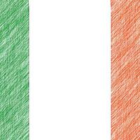 Ierland vlag potlood schilderij afbeelding. Iers embleem schaduwrijk tekening canvas. foto