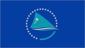 zuiden grote Oceaan commissie borduurwerk vlag. embleem gestikt kleding stof. geborduurd jas van armen. land symbool textiel achtergrond. foto