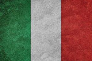 vlag van de Italië Aan een grunge textuur. foto