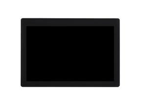 tablet met zwart scherm geïsoleerd op witte achtergrond foto