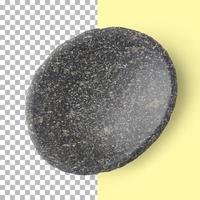geïsoleerde close-upmening van donkere steenkom foto