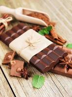chocolade en cacaopoeder foto