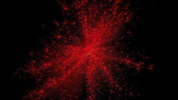 licht rood kleurrijk poeder explosie gekleurde wolk stof ontploffen op zwart foto