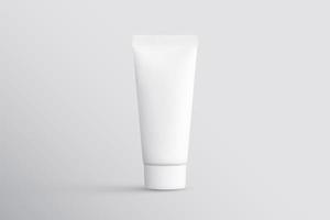 een buisverpakkingsfles voor mockup voor huidverzorgingsproducten. witte container met schoonheidsproducten voor preview van verpakkingsontwerp