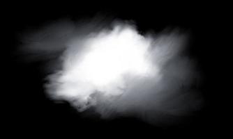 witte wolken vormen geïsoleerd op zwarte achtergrond. realistische wolkenillustratie voor design elemen.ts foto