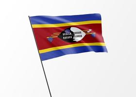 swaziland vlag hoog in de geïsoleerde achtergrond swaziland onafhankelijkheidsdag. wereld nationale vlag collectie foto