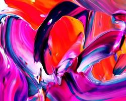 achtergrondontwerp van geschilderde acrylolieverf vloeibare vloeibare kleur paars en rood met creativiteit en moderne kunstwerken