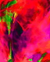 achtergrondontwerp van geschilderde acrylolieverf vloeistof vloeibare kleur rood en paars lichtgroen mengen met creativiteit en moderne kunstwerken