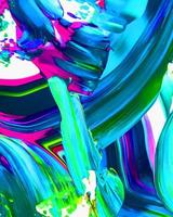 achtergrondontwerp van geschilderde acrylolieverf vloeibare vloeibare kleur een mengsel van lichtblauw en groen met creativiteit en moderne kunstwerken