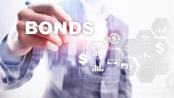 obligatiefinanciering banktechnologie bedrijfsconcept. elektronisch online handelsmarktnetwerk foto