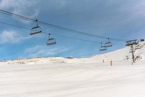 Grandvalira-skiresort in Grau Roig Andorra in de tijd van covid19 in de winter van 2021. foto