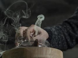 deksel van een klei theepot gemaakt van yixing klei foto