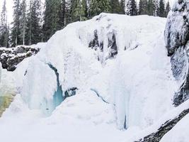 de mooiste bevroren waterval rjukandefossen winterlandschap, hemsedal, noorwegen.