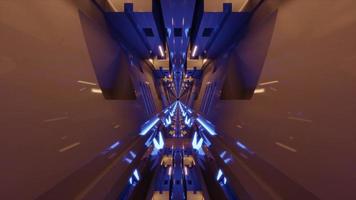 4k uhd 3d illustratie van eindeloze symmetrische cyberspace met abstracte verlichting foto