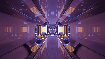 3D illustratie met reflectie van lichten in 4k uhd tunnel foto