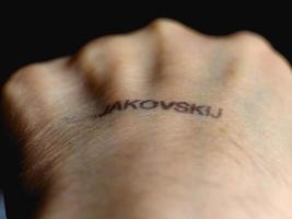 majakovskij hand rubberen terugkeer stempel foto