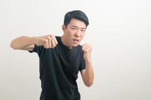 jonge aziatische man met ponshand foto