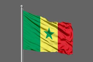 Senegal wuivende vlag illustratie op grijze achtergrond foto