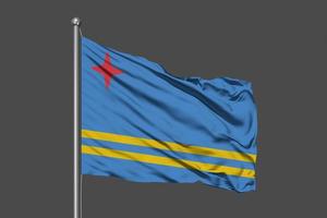 aruba zwaaiende vlag illustratie op grijze achtergrond foto