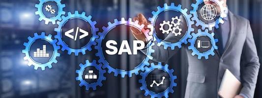 sap systeemsoftware automatiseringsconcept op virtueel scherm foto