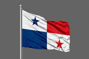 panama zwaaiende vlag illustratie op grijze achtergrond foto