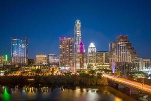 skyline van de binnenstad van austin, texas foto