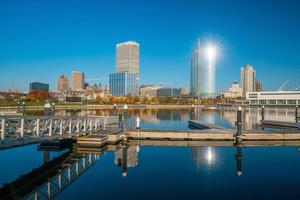 de skyline van Milwaukee in de V.S foto