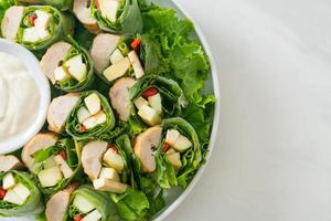 groente wrap of salade rolletjes met romige saladesaus foto