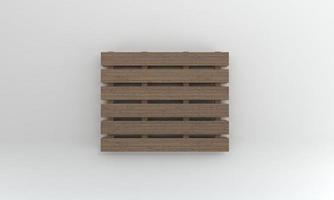 bovenaanzicht houten pallet geïsoleerd op een witte achtergrond, 3D-rendering foto