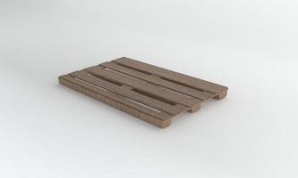 perspectief weergave houten pallet geïsoleerd op een witte achtergrond, 3D-rendering foto