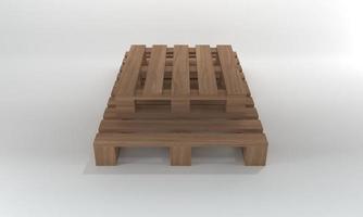 houten pallet geïsoleerd op een witte achtergrond, 3D-rendering foto