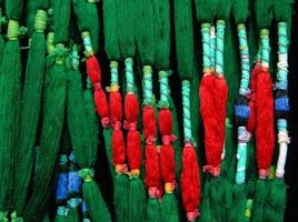 productie en weven van tapijten en stoffen foto