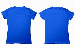 lege blauwe t-shirt sjabloonpresentatie foto