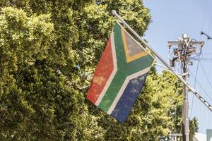 Zuid-Afrikaanse vlag, banner, in Kaapstad, Zuid-Afrika. foto