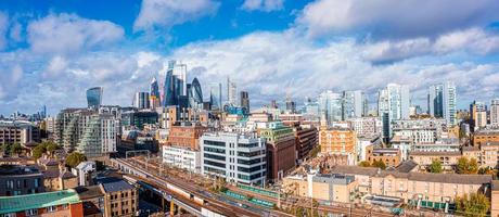 panoramische luchtfoto van het financiële district van de stad Londen foto