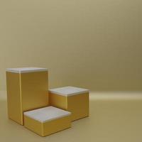 elegant gouden podium met niet-reflecterende 3D-weergave foto