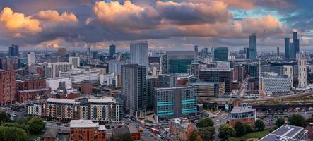luchtfoto van de stad Manchester in het VK foto