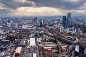 luchtfoto van de stad Manchester in het VK foto