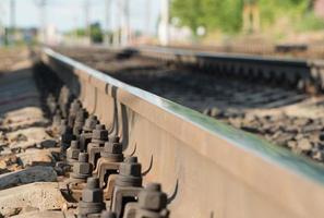 lange spoorlijnen met onscherpe achtergrond, close-up foto
