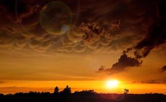 prairie storm wolken zonsondergang foto