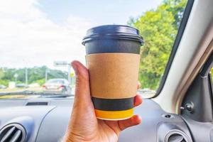 Mexicaanse koffie om vast te houden tijdens het rijden in Mexico. foto