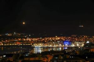 panoramisch van de stad Las Palmas in de nacht foto